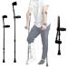 Foldable Forearm Crutches Spring Damping Adjustable Walking Cane for Adults Medical Aluminum Alloy Walking Walker Suitable for Height: 140-190cm/4' 5''-6' 2'' (Color : Black Size : 1 Count) Lucky Black 1 count