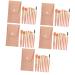 minkissy 5 Sets Travel Makeup Eyeshadow Brush Beauty Supply Cosmetology Kit Makeup Tool Women Favor Powder Applicator Brush Cosmetic Brush Wooden Handle Fiber Wool Lip Brush Miss
