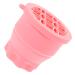 HAKIDZEL Makeup Brush Cleaner Cup Makeup Brush Cleaning Bowl Retractable Silicone Scrub Cup Drying Rack Clean Brush Silica Gel Makeup Brush Cleaner Make Up Brush Cleaner 9.20X9.20X8.60CM Pink