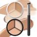 Alisesun 2 Pcs Tri-Color Concealer  3 IN 1 Color Correcting Concealer Cream with Brush  Face Cream for Contour & Highlight  Conceals Dark Circles Blemish  Moisturizing & Long Lasting 01+04
