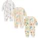 MAMIMAKA Baby Clothes Newborn Baby Grow Onesies Cotton Footed Pajamas for Boys and Girls 0-18 Months 6-9 Months Long Sleeve E-Color