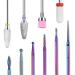 Cuticle Drill Bit MORGLES Ceramic Nail Drill Bits 10 Pcs E File Bits 3/32" for Electric Manicure Pedicure Nail Drill for Acrylic Gel Nails