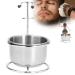 NATUDOCO Razor cup with keeper set stainless steel-shaving brush holder with shaving shell men's rasis brush bracker made of metal with a bowl set of shaving soap holder bowl
