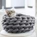 Cozy Monet Cotton Knitted Pet Bed Basket - Dark Gray 15.7 - for Dogs & Cats - Buy Online on GoSupps.com