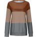 Women's Long Sleeve Crewneck Sweatshirt - Zip Up Striped Loose Top in D-coffee, XL - Buy Online on GoSupps.com