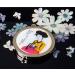 Mother of Pearl Korean Beauty Push Button Round Magnifying Double Compact Handbag Purse Makeup Cosmetic Pocket Hand Mirror - Buy Online on GoSupps.com