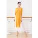 Angcoco Women's Traditional Mesh Dance Training Dress Set - XX-Large Yellow with Back Slit + White Pants - Buy Online on GoSupps.com