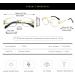 Gleyemor Stylish Oval Metal Frame Blue Light Glasses for Men & Women | UV400 Protection Fashion Accessories - Gold 54mm - Buy Online on GoSupps.com