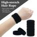 20 Pack Black Terry Cloth Stretchy Soft Hair Ties - Fluffy Scrunchies Towel Hairbands for Women and Girls - Buy Online on GoSupps.com