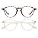 Dollger blue light filter glasses computer glasses without prescription anti-blue light Classic round frame gaming glasses for women men black transparent and white leopard