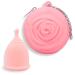 Adorable Pink Menstrual Starter Kit - Most Comfortable Reusable Menstrual Cup with Best Stem Stem + Storage Bag for Travel (S Pink) S Pink