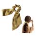 scicent Elastic Hair Bands Solid Satin Long Ribbon Knotted Hair Bows Scrunchies Hair Ties Ponytail Headbands Elastics Accessories for Women - Green2 6309