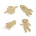 Space handles for children's furniture made of untreated oak knob button space chest of drawers closet drawer door children's room gift (4 rocket planet space driver comet)