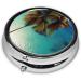 Beach Coconut Sunshiner Round Pill Box - 3 Compartment Portable Travel Organizer | Black | International Shipping - Buy Online on GoSupps.com