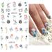 Summer Flower Nail Art Stickers - Colorful Designs for Women & Girls (12 Sheets) - Buy Online on GoSupps.com
