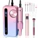 Portable Electric Nail Drill 35000RPM Cordless Nail Drill with Mini UV Nail Lamp Rechargeable High Capacity Battery for Long-Lasting Use Professional Nail Drill for Home and Salon Pink