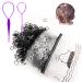 2000Pcs Clear+Black Elastic Rubber Hair Bands for Girls and Women men hairstyle hair Ties Premium Hair Styling Tool Set (2pcs Color Hair Tail Tools) (Clear+Black)