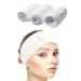 Queta hair band for make up cosmetic headband terry cloth adjustable hair protection band with velcro fastener 3pcs (white)