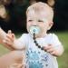 Silicone Pacifier Clip Holder Set - Apricot/Mint Teether Toys (Pack of 2) - Buy Online on GoSupps.com