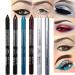 evpct 6Pcs White Glitter Eyeliner Pencils Set delineadores de colores para ojos lapiz de ojos negro a prueba de agua Black Silver Blue Red Brown Metallic Colorful Liquid Eye Liners Set Waterproof 6 Count (Pack of 1) Set01