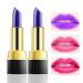evpct 2Pcs Blue Rose Color Changing Magic Lipstick Lip Balm Set  Blue Changed into Pink PH Lipstick Aloe Vera Lip Color Change Changing Mood Jelly Lipstick Tinted Lip Balm Gloss Stain Set for Women 2 Count (Pack of 1) 2P...
