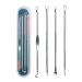 Blackhead Remover Pimple Popper Tool Kit 4 Pcs Silver Acne Comedone Zit Blackhead Extractor Tool for Nose Face Stainless Steel Whitehead Popping Removal Tool Set Silver 4 Pcs
