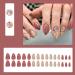 30 Pcs Reddish Brown Almond Press on Nails - BHLFRH Flower Design Full Cover Acrylic Fake Nails for Women & Girls - Perfect French Tips - Buy Online on GoSupps.com