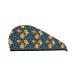 Hair Towel Wrap Hair Drying Towel with Button Towel Turban Head Towel to Dry Hair Quickly (Blue Floral)