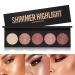 Hirock 5-color-make-up palette marker and contour palette compact shimmering bronzer powder pearl-gloss-text marker palette