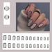 Justotry 24 Pieces Coffin Nails - Glossy Grey & Black French Press-On Nails with Glue | Medium Ballerina Fake Nails for Women - Buy Online on GoSupps.com