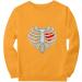 Halloween Costumes Print Round Neck Casual Long Sleeve Sweatshirt Top Thin Womens Pullover Yellow Small - Buy Online on GoSupps.com