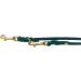 Durable Double Linen Dog Leash - Adjustable 2.40m x 12mm in Fir Green for Small & Large Dogs - Premium Leather & Brass Quality - Buy Online on GoSupps.com