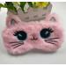 Cute Soft Plush Cat Sleeping Mask for Women & Girls | Funny Eye Cover Blindfold for Travel & Naps - Pink - Buy Online on GoSupps.com