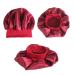 Satin Bonnet Night Sleep Caps - 3 Pack with Wide Elastic Band for Women and Girls - Silk Hair Wrap for Curly Hair - Pink Black Red - Buy Online on GoSupps.com