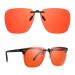 Clip On Blue Light Blocking Glasses for Prescription Glasses Women Men Fit Over Glasses for Computer TV Gaming A-non-flip-up Dark-Amber(99%)