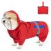 Slowton raincoat dog waterproof reflective dog rain coat with hood and storage bag for small medium and large dogs hundred jacket for walks windproof and light XL (back length: 45cm) red