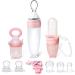 Termichy Baby Food Feeder  Fruit Pacifier Feeder for Baby Teething Relief  Soft Silicone Squeeze Spoon for Baby First Stage Feeding  Baby Feeders for Baby Food Pink(Style B)