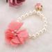 Dog Flower Pearl Necklace Pet Elastic Collar Jewelry Beads Accessory Fashionable Elegant Lace Ornament (4#) - Buy Online on GoSupps.com