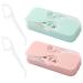 JIBIACB Dental Floss Portable Case Dental Floss Dispenser Automatic Dental Floss Picks Cases for Teeth Cleaning,Specialized Floss (Pink+Green)