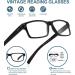 BLUELESS Vintage Reading Glasses for Men & Women - Black +1.00 | Stylish & Comfortable 1.0x Magnification - Buy Online on GoSupps.com