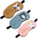 HappyDaily Beautiful and Comfortable Sleep Masks - Set of 3 (Night Cat - Pink/Blue/Coffee)