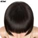 D BUT 10A Brazilian Virgin Remy Human Hair Wig with Bangs - Short Bob Pixie 25cm (1B) - Lightweight 103g - Buy Online on GoSupps.com