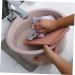 COOLHIYA Washboard 1 Set Wash Basin Laundry Cleaning Board Washing Basin Washing Clothes Board Dish Basin Baby Camping Bucket Pink 33.5x33.5cm - Buy Online on GoSupps.com