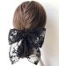 Xmsrn Vintage Large Bow Lace Hair Clip Barrette Black Bow Lace Hair Barrette French Bow Mesh Head Black Silk Bow Hair Accessories for Women and Girls (Black) - Buy Online on GoSupps.com