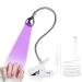 Lophe UV lamp for gel nails flexible swan neck LED lamp nails mini rotatable nail lamp with safety clip nail polish UV lamp for hardening for all gel nail polish Gelnail nail dryers (silver)
