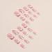 24 Pcs Pink French Press On Short Square False Nails with Butterfly & Heart Design - Nail Art Rose Pink with Glue - Stick On Nails for Women and Girls - Buy Online on GoSupps.com
