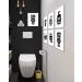 Drsoum Bathroom Decor Wall Art Prints - Set of 6 Funny Small Toilet Signs - 8x10 inch Framed - Black and White - Buy Online on GoSupps.com