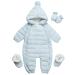 famuka Baby Winter Warm Down Snowsuits Hooded Puffer Outwear Blue 18-24 Months