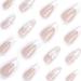 IMSOHOT Press on Nails - Medium Almond White French Tips with 3D Butterfly & Pearl Designs | 24Pcs Reusable Glossy Gel Nails for Weddings & Birthdays - Buy Online on GoSupps.com