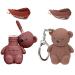 MISEDI 2pcs 2 in 1 Key Chain Bear Lipstick Mist Matte Velvet Lipstick Waterproof Long Lasting Lip Gloss Cute Bear Beauty Makeup(2+5)